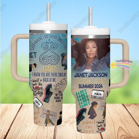 Janet Jackson Together Again Tumbler, Janet Jackson Stainless Steel Tumbler, Together Again 2024 Tour Tumbler, Janet Jackson Travel Cup