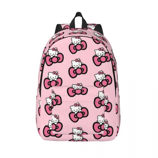 Hello Kitty Backpack for Men Women Teenage Student, Business Daypack Cute Cartoon, College Shoulder Bag Gift