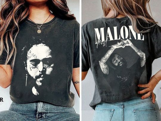 Post Malone Rap Two-Sided Shirt, Vintage Bootleg Shirt,Austin Album Rap 90s Tee, Post Malone Tour Rapper Gift For Fans Men Women