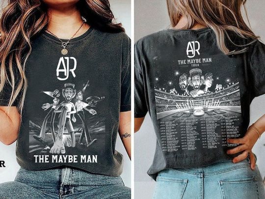 AJR The Maybe Man Tour 2024 Two-Sided Shirt, AJR Band Fan Shirt, Ajr Members Chibi Shirt, AJR Band Merch, Ajr Band Shirt, Gift For Men Women