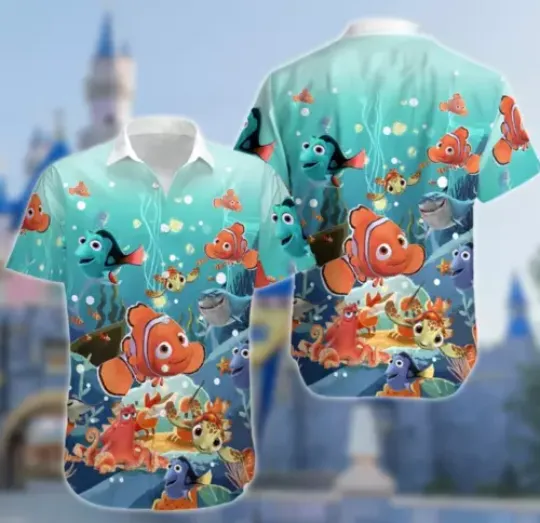 Finding Nemo Hawaiian Shirt, Nemo Dory Clownfish Lover Hawaii Beach Shirts