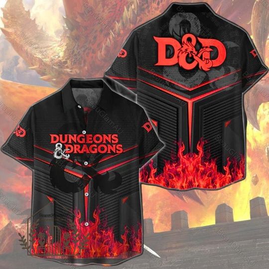 Dungeons And Dragons Hawaiian Shirt, Dungeons And Dragons Shirt, Video Game Shirt, Video Game Tropical Shirt, Dnd Short Sleeve Shirt