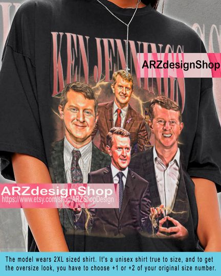 Ken Jennings Cotton Short Sleeve Shirt Gift For Man, Homage Ken Jennings T-Shirt Vintage 90s, Bootleg Tee Retro