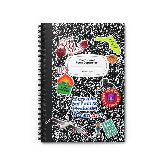 TTPD Journal Notebook Taylor Stickers taylor version Gifting, The Tortured poets Department Spiral Notebook