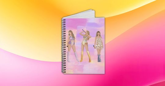Taylor swiftiee Pastel Pink Version Eras Tour Spiral Inspired Notebook Ruled Line, Swift Concert Journal Song Lyric Notebook Office Book