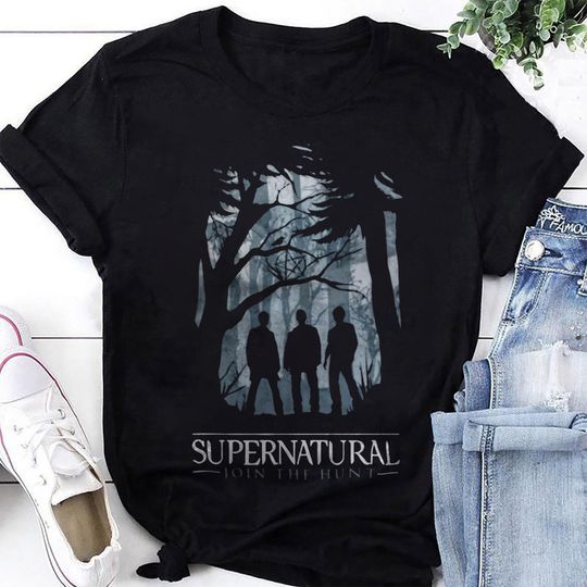 Supernatural Forest Silhouette T-Shirt, Supernatural Shirt Join The Hunt, Sam Winchester Shirt, Dean Winchester Shirt, Supernatural Gifts