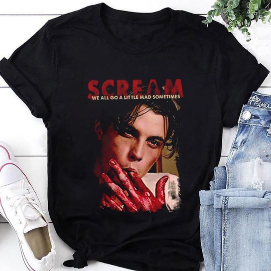 Scream We All Go A Little Mad Sometimes Billy Loomis T-Shirt, Scream Movie Shirt, Billy Loomis Shirt, Scream Horror Shirt, Ghostface Shirt