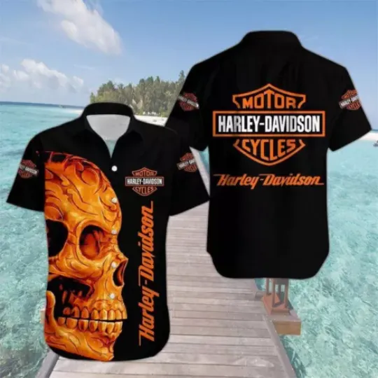H davidson Racing Casual Shirt, Harley Racing Davidson Button Down Shirt, Hawaii Shirt For Men