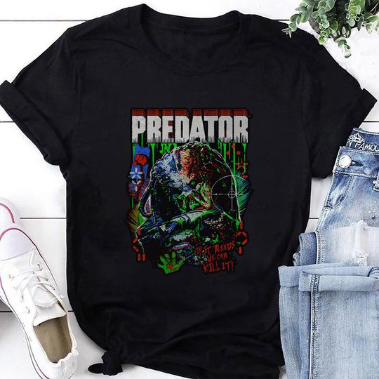 Predator Thrill Of The Hunt T-Shirt, Predator Shirt Fan Gift, Predator Movie Shirt, Predator Sci-Fi Horror Alien Shirt, Predator Vintage Tee