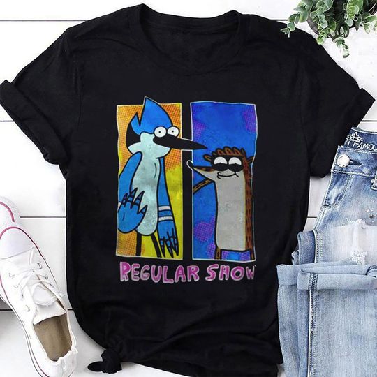 Regular Show Say Hi With Mordecai And Rigby T-Shirt, Regular Show Shirt Fan Gift, Regular Show Vintage Shirt, Regular Show Cartoon Shirt