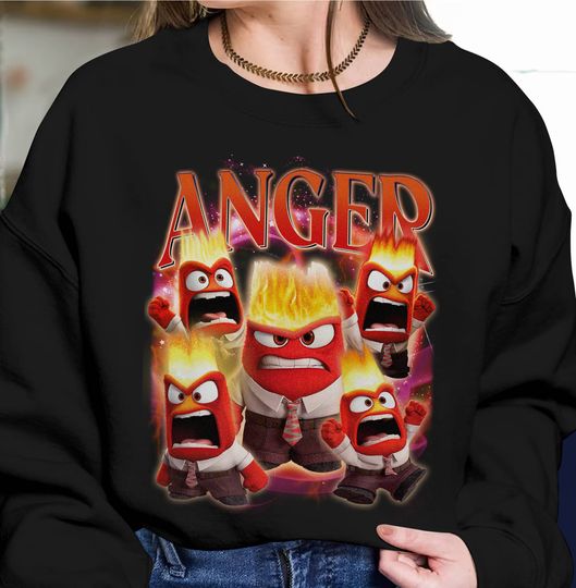Vintage Inside Out Anger Sweatshirt, Emotions Inside Out Characters Shirt, Joy Disgust Fear Sadness Anger Tee, Pixar Inside Out Movie