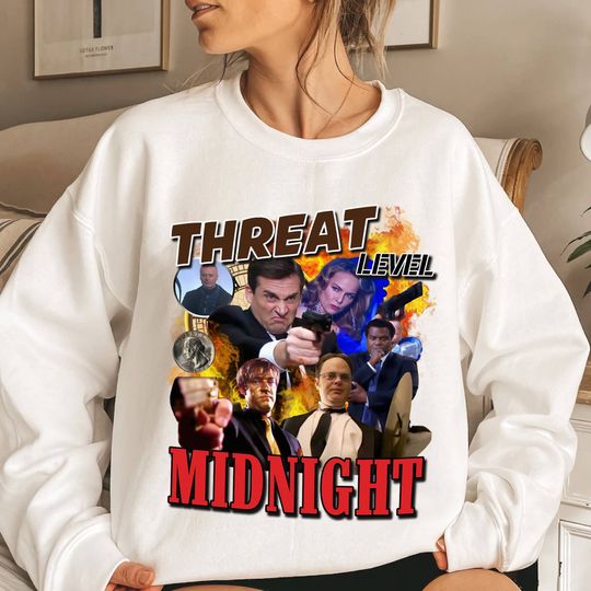 The Office Threat Level Midnight Sweatshirt, Michael Scott Shirt, Dw Schrute Shirt, 90s Movie Tee, Movie Character Shirt