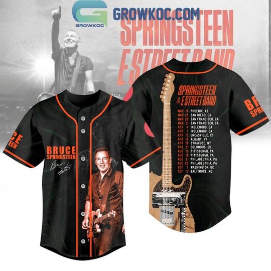 Bruce Springsteen And E Street Band Tour 2024 Schedule Baseball Jersey, 2024 Music Concert Merch, Summer Clothing, Gift for Fans, Funny Gift Idea