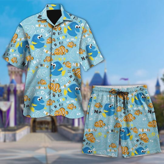 Finding Nemo Hawaiian Shirt, Dory Finding Nemo Hawaii Shirt, Cartoon Characters All Over Print Button Up, Summer Trip Shirt, Gift For Friend