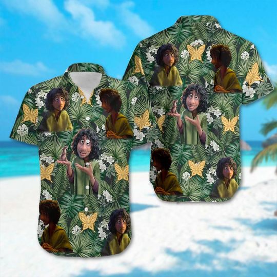 We Don't Talk About Bruno Floral And Leaves Hawaiian Shirt, Encanto Movie Character Hawai Shirt, Magic Kingdom Beach Shirt, Cartoon Shirt
