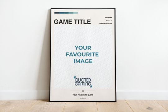 Personalized Video Game Poster - Video Game Poster, Minimalist, Custom Screenshot, Custom Quote, Custom Poster