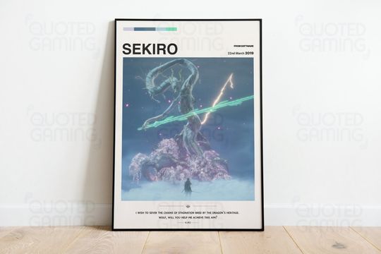 Sekiro (2019) for Ps4- Video Game Poster, Minimalist, Divine Dragon, Home Decor, Wall Art, Videogame Quotes, FromSoftware