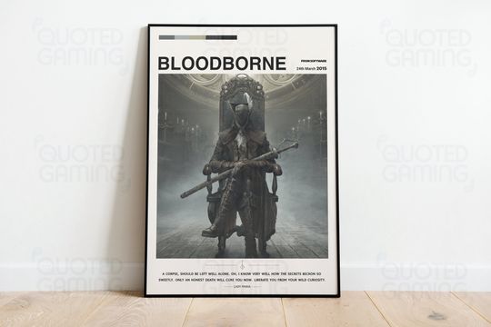 Bloodborne (2015) for Ps4- Video Game Poster, Minimalist, Lady Maria, Home Decor, Wall Art, Videogame Quotes, FromSoftware