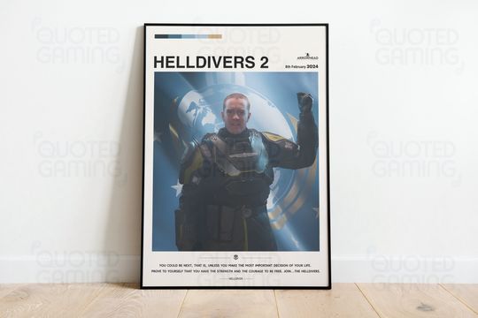 Helldivers 2 (2024) - Video Game Poster, Minimalist, Terminoids, Managed Democracy, Home Decor, Wall Art, Videogame Quotes, Arrowhead