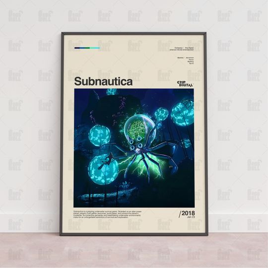 Subnautica Poster, Gaming Room Poster, Gaming Wall Poster, Gaming Print Poster, Game Gift,Video Games Poster,Gaming Wall Art