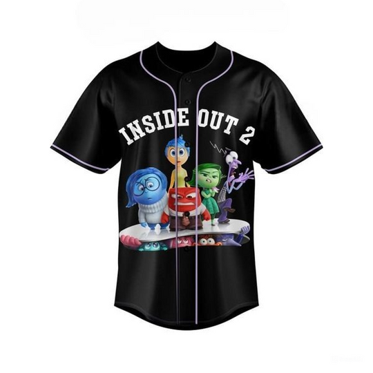 Inside Out 2 It’s Okay To Feel All The Feels Baseball Jersey, Cartoon Lover Baseball Jersey, Gift For Fan