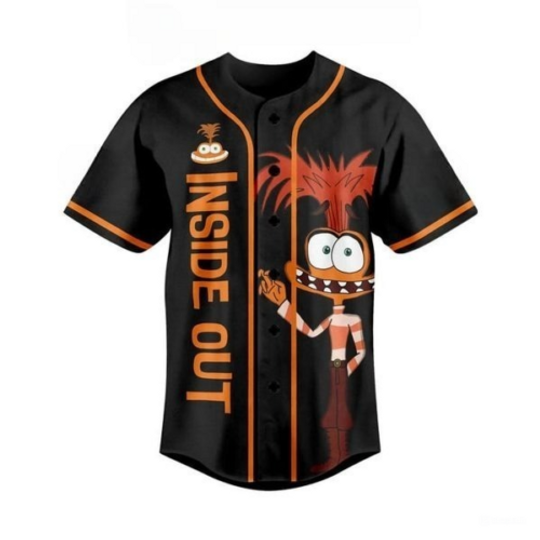 Inside Out 2 I’m Fine Baseball Jersey, Cartoon Lover Baseball Jersey, Gift For Fan
