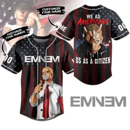 Eminem We Are Americans Baseball Jersey, Music Lover Baseball Jersey, Gift For Fan