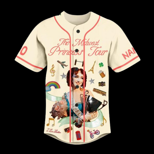 Chappell Roan The Midwest Princess Tour 2024 Personalized Baseball Jersey, Music Lover Baseball Jersey, Gift For Fan