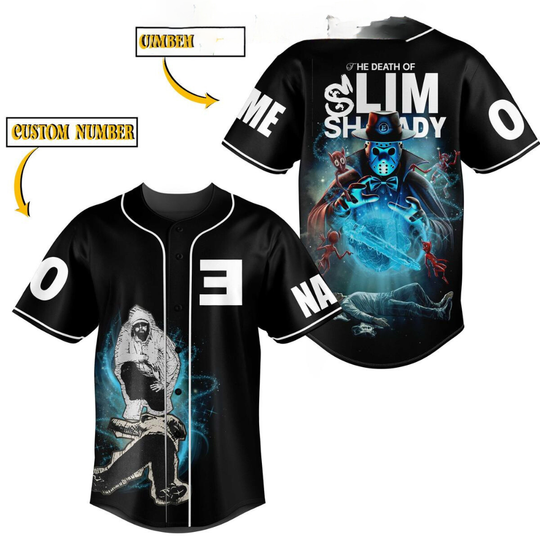 The Death Of Slim Shady The Killer Eminem Personalized Baseball Jersey, Music Lover Baseball Jersey, Gift For Fan