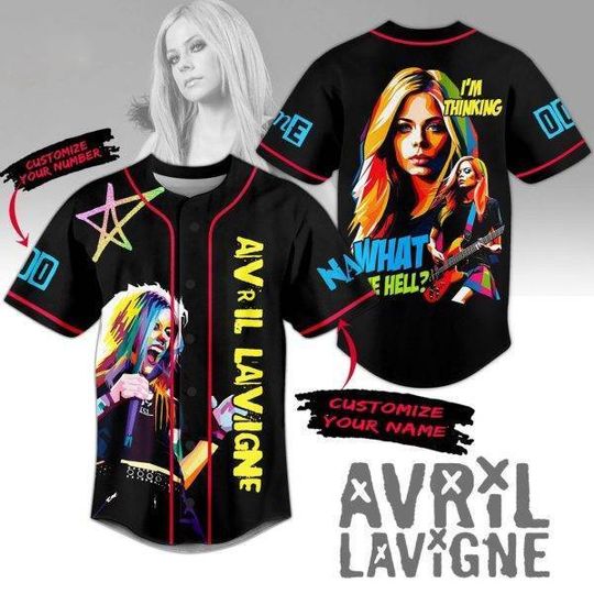 Avril Lavigne I’m Thinking What The Hell Custom Baseball Jersey, Music Lover Baseball Jersey, Gift For Fan