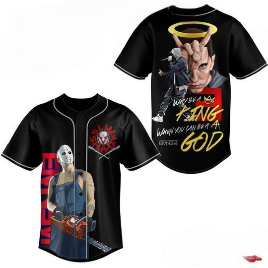 Eminem Why Be A King When You Can Be A God Baseball Jersey, Music Lover Baseball Jersey, Gift For Fan