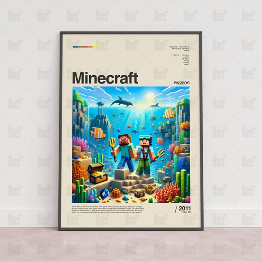 Minecraft Poster, Gaming Room Poster, Gaming Wall Poster, Gaming Print Poster, Game Gift, Video Games Poster, Gaming Wall Art, Custom Game
