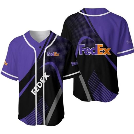 FedEx Baseball Jersey, FedEx Ground Jersey, Summer Short Sleeve Button Shirt, Music Lover Shirt