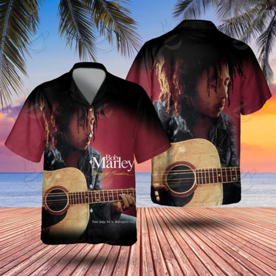 Bob Marley Hawaiian Shirt, Button Down, Music Lovers, Songs Of Freedom
