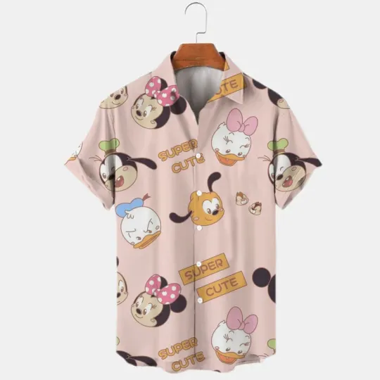 New Disney Mickey Mouse Hawaiian Shirt, 3D Printed Men's Shirt Summer Fashion Street Trend Vintage Boutique Top