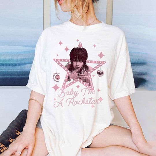 Lisa Retro 90s Baby Im A Rockstar, Lisa Rockstar New Song Music T-shirt, Music Merch, Summer Cotton Short Sleeve Shirt, Music Clothing for Men, Women and Kids