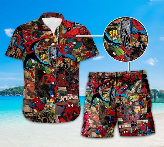 Spider-man Hawaii Shirt, Avengers Superhero Tropical Hawaiian Shirt, Summer Hawaiian Shirt, Hawaii Shirt for Men Women Tee
