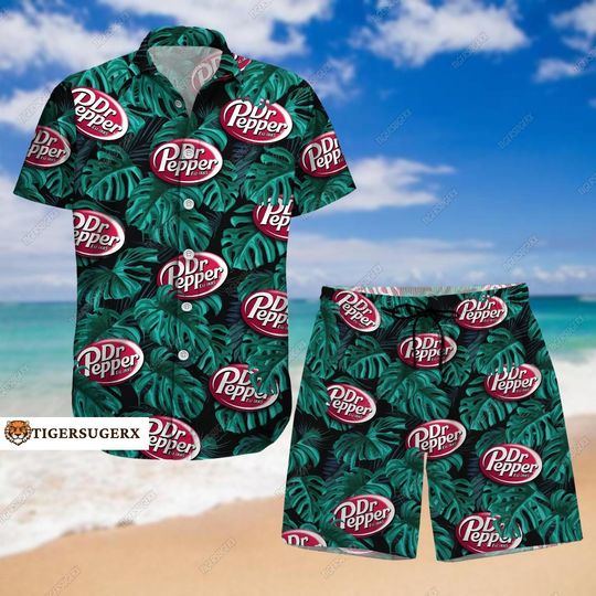Dr Pepper Button Shirt, Dr Pepper Hawaiian Shirt, Dr Pepper Beach Shorts, Dr Pepper Summer Pants, Dr Pepper Vacation Shirt, Aloha Shirt