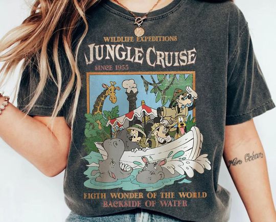 Vintage Disney Jungle Cruise Ride Backside Of Water Shirt | Funny Mickey And Friends T-Shirt | Wdw Magic Kingdom Tee | Disneyland Girl Trip