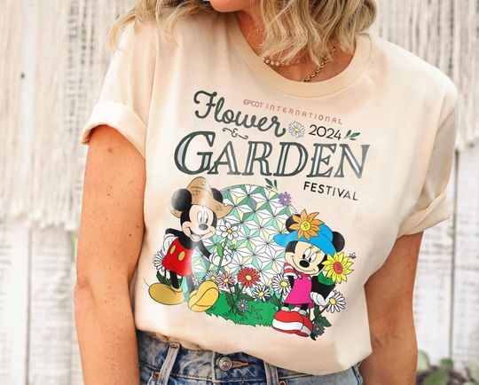 Disney Epcot International Flower & Garden Festival Retro Shirt | Cute Mickey And Minnie T-Shirt | Disneyland Wdw Trip Family Tee
