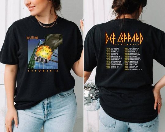 2024 Def Leppard And Journey Summer Stadium Tour Shirt, Def Leppard Fan Shirt | Double-sided Cotton Printed T-shirt | Music Concert Outfit
