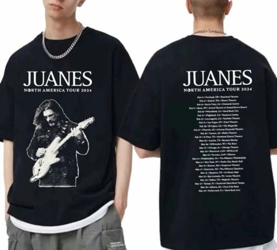 Juanes North American 2024 Tour Shirt, Juanes Fan Shirt, Juanes 2024 Concert Shirt | Double-sided Cotton Printed T-shirt | Music Concert Outfit