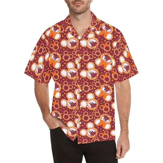 Autumn Leaves Mickey Hawaiian, Mens Short Sleeve Button Up Shirt, Hawaiian For Men, Women and Kids