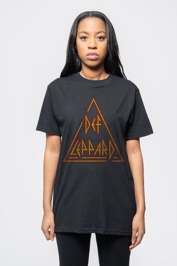 Def Leppard Triangle Band Logo T Shirt  Unisex short sleeves heavy cotton t-shirt, Multiple colors full size S-5XL