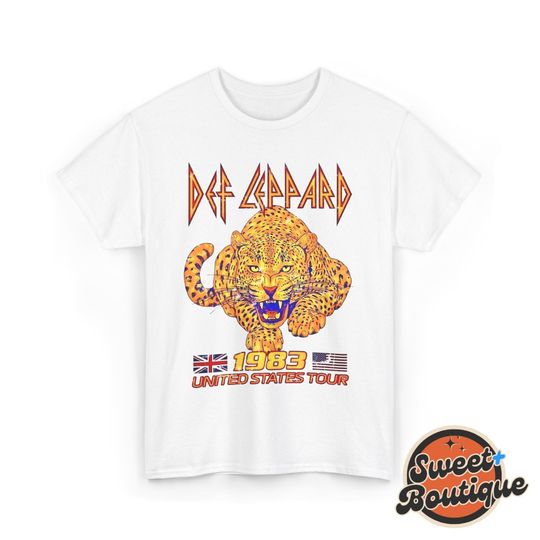 Def Leppard USA Tour 1983 Shirt, Def Leppard United States Tour,  Unisex short sleeves heavy cotton t-shirt, Multiple colors full size S-5XL