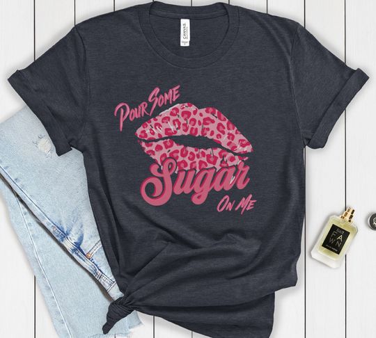Pour Some Sugar On Me, Valentine's Graphic Tee,  Unisex short sleeves heavy cotton t-shirt, Multiple colors full size S-5X