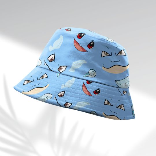 Squirtle Evolution Bucket Hat, Water Type Shirt, Unisex Shirt, Anime Bucket, Squirtle Squad Hat Gifts