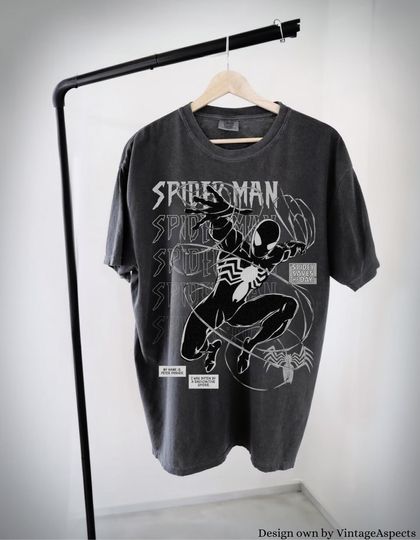 Vintage Spiderman Shirt, black spidey T-shirt, black spidey shirt, comic book shirt