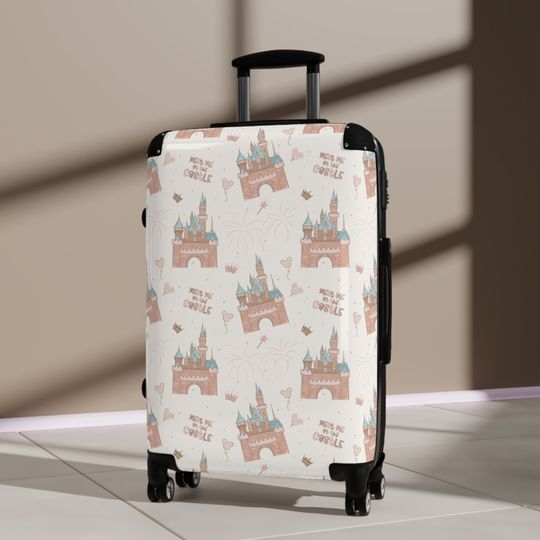 Meet Me at the Castle Suitcase / Disney Inspired Travel Luggage / Wheeled Bag / Travel Bag / Disney Lovers Gift
