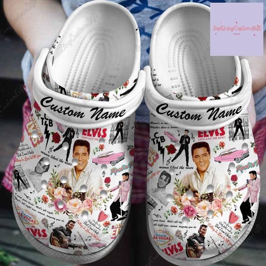 Custom Elvis Presley Comfortable Summer Clogs Shoes, Gifts for Friends